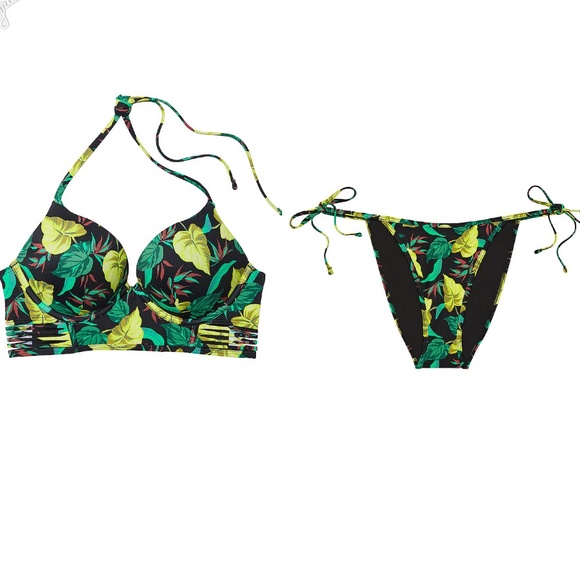 Victoria's Secret Other - Victoria’s Secret Bikini Set Tropical Push Up Size Medium, 34D New With Tags